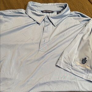 Cutter & Buck Pale Blue Thin-Stripe Men's Polo